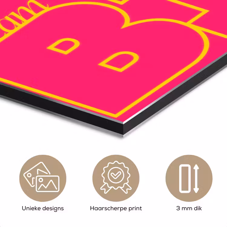 Aluminium schilderij - Minimalistisch - Roze - Dream big - Grafisch — 7