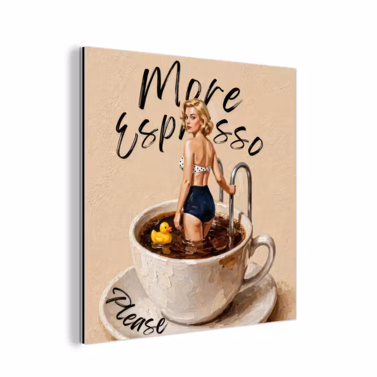 Aluminium schilderij - More espresso - Koffie - Eend — 1