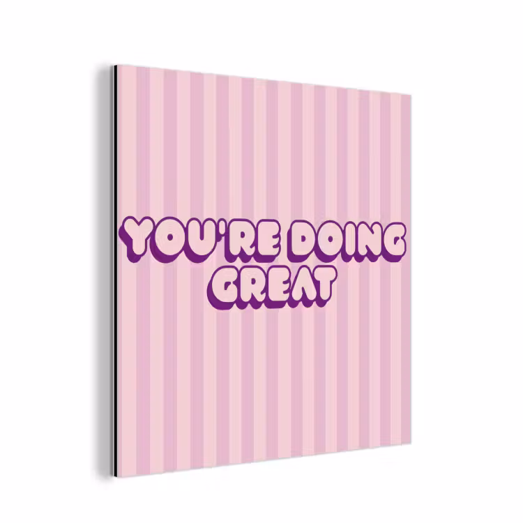 Aluminium schilderij - Paars - Strepen - You're doing great - Schaduw — 1