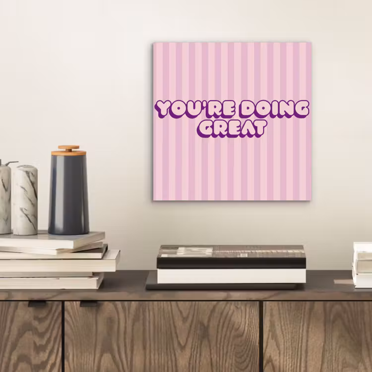 Aluminium schilderij - Paars - Strepen - You're doing great - Schaduw — 2