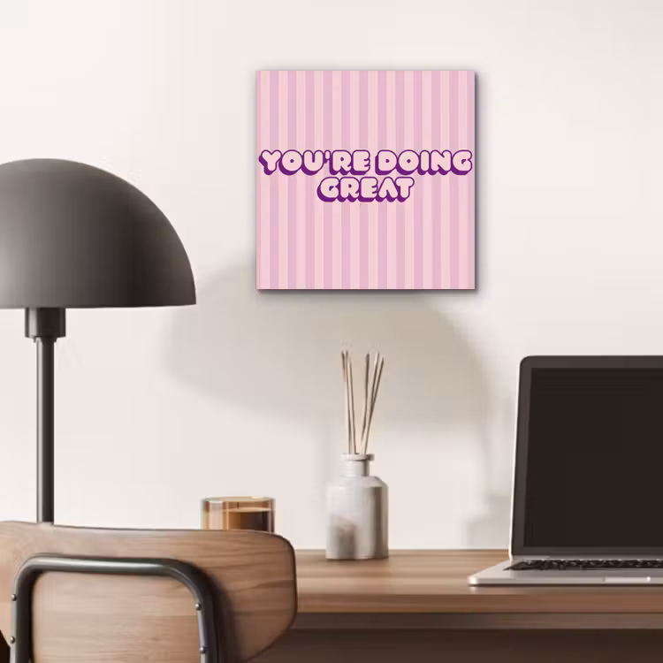 Aluminium schilderij - Paars - Strepen - You're doing great - Schaduw — 6