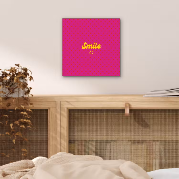 Aluminium schilderij - Smile - Stippen - Roze — 4