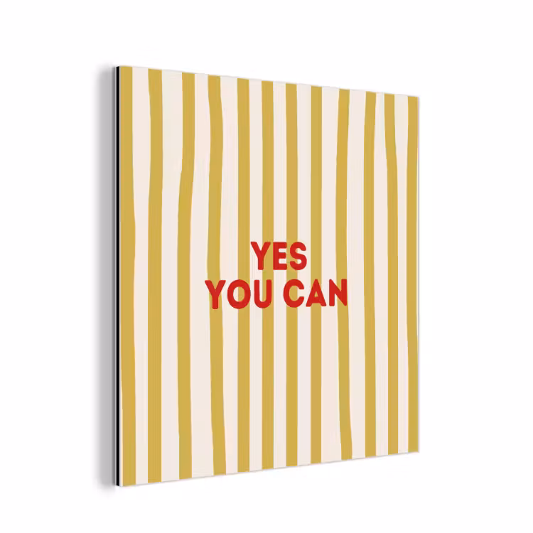 Aluminium schilderij - Strepen - Abstract - Yes you can - Rood — 1
