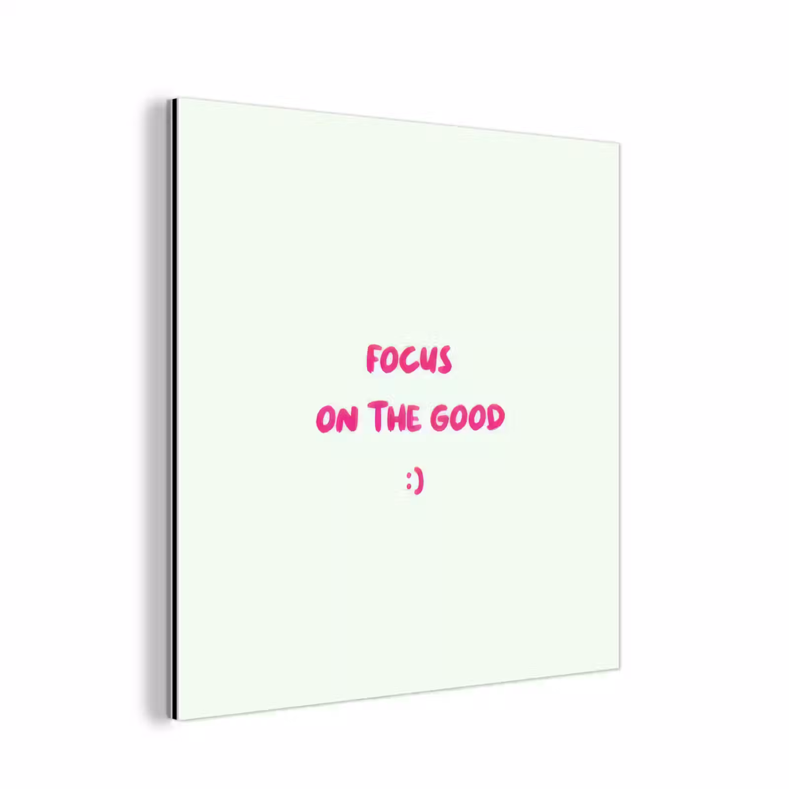 Aluminium schilderij - Focus - Beige - Roze - Smiley — 1