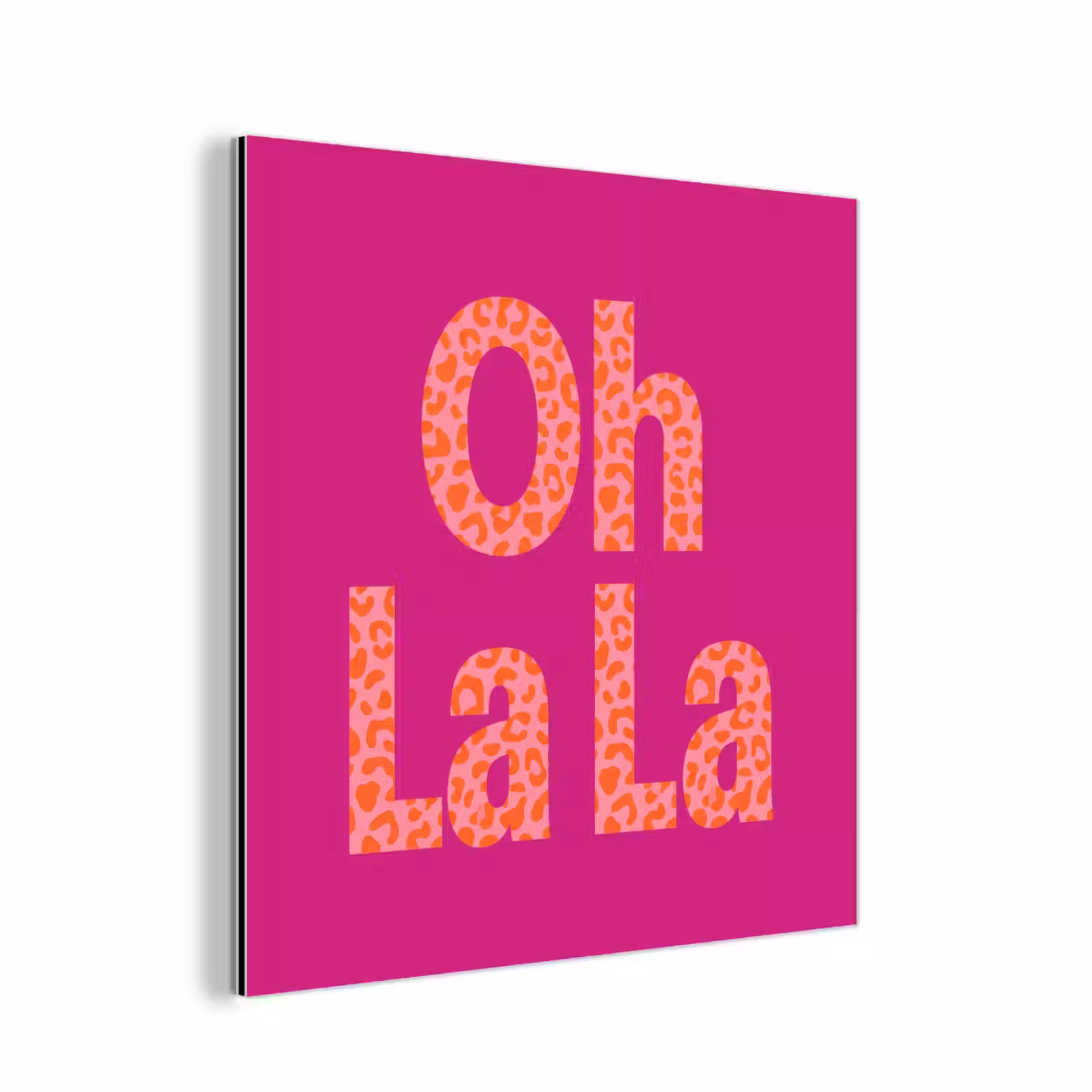 Aluminium schilderij - Oh la la - Luipaardprint - Roze — 1