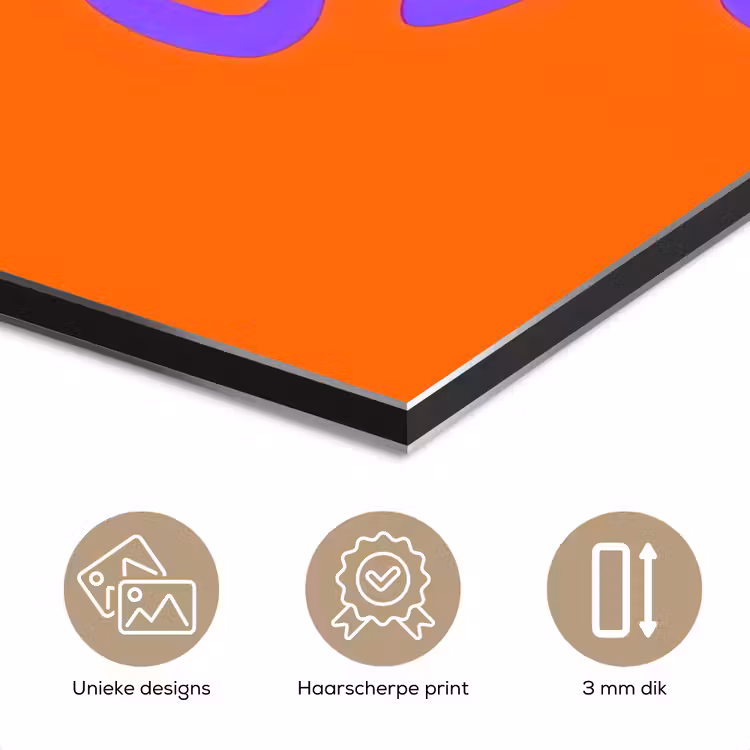 Aluminium schilderij - Cool - Paars - Oranje — 7