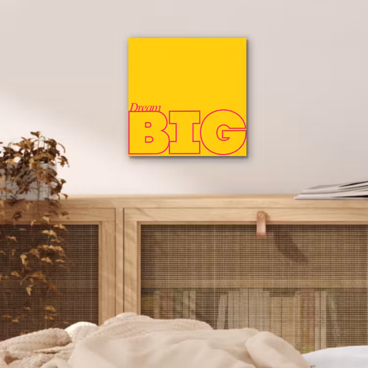 Aluminium schilderij - Dream big - Geel - Grafisch — 4