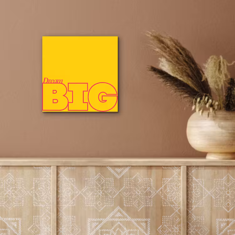 Aluminium schilderij - Dream big - Geel - Grafisch — 5
