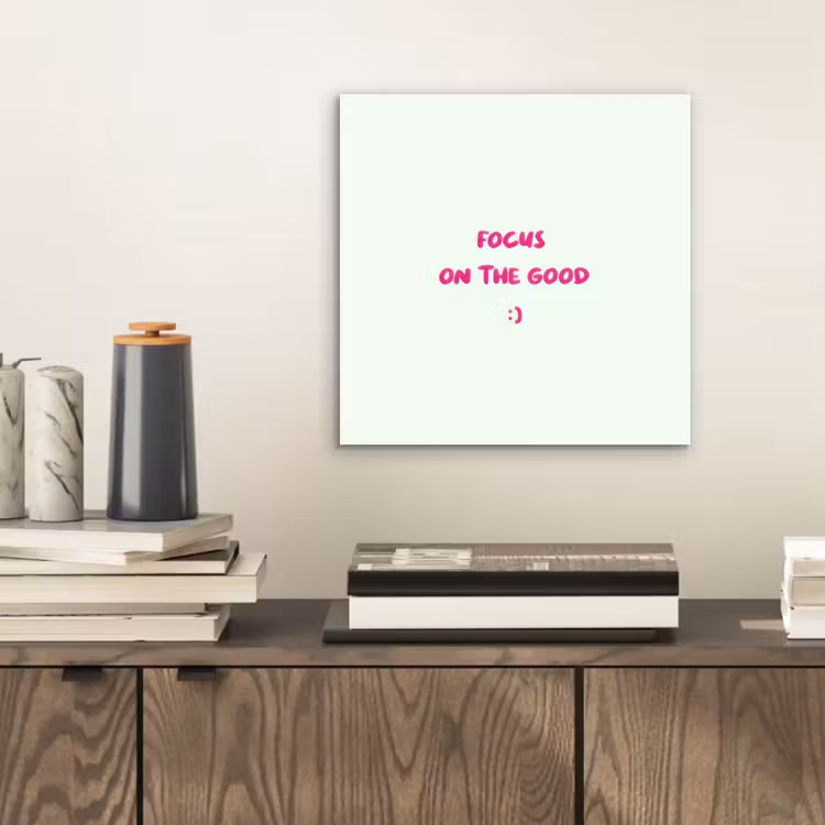 Aluminium schilderij - Focus - Beige - Roze - Smiley — 2