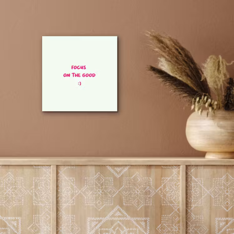 Aluminium schilderij - Focus - Beige - Roze - Smiley — 5