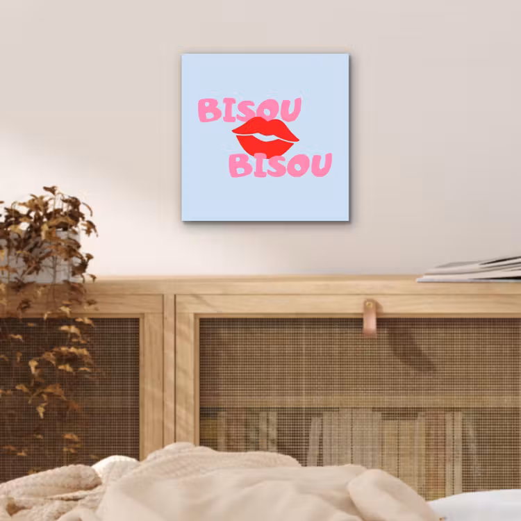 Aluminium schilderij - Lippen - Bisou - Blauw — 4