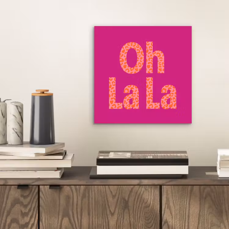 Aluminium schilderij - Oh la la - Luipaardprint - Roze — 2
