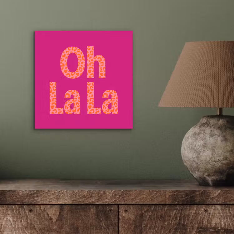 Aluminium schilderij - Oh la la - Luipaardprint - Roze — 3