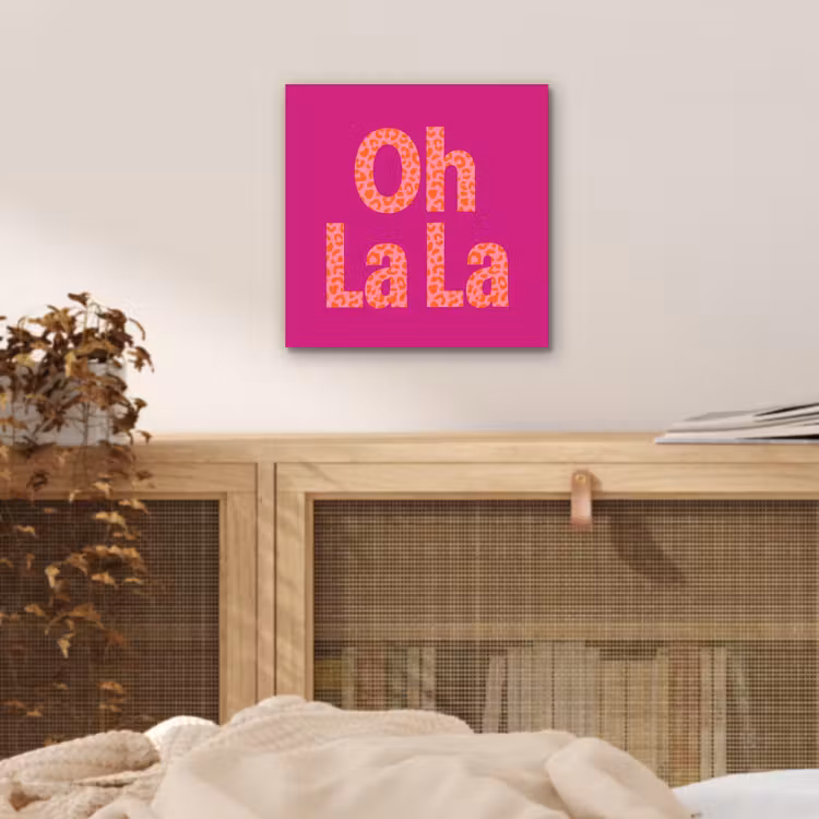 Aluminium schilderij - Oh la la - Luipaardprint - Roze — 4