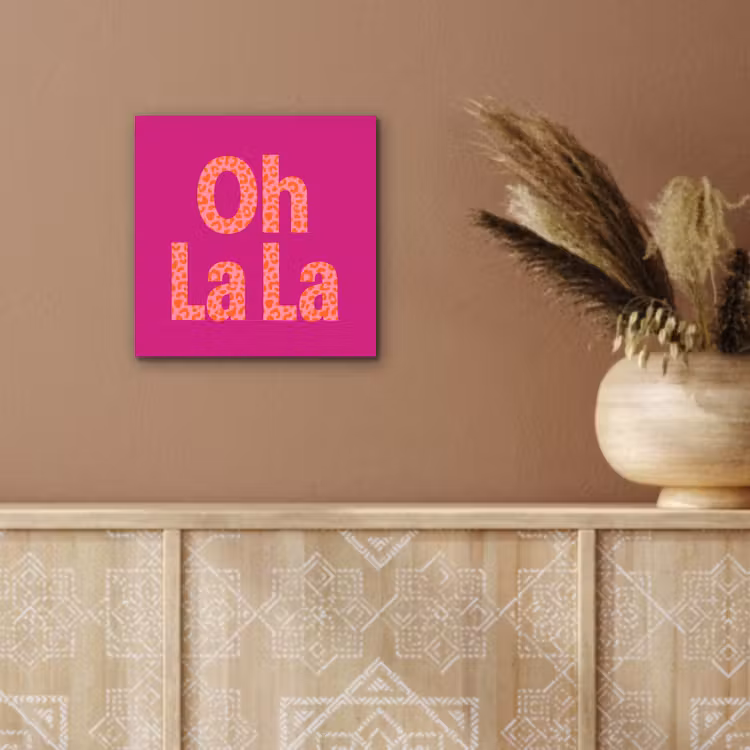 Aluminium schilderij - Oh la la - Luipaardprint - Roze — 5