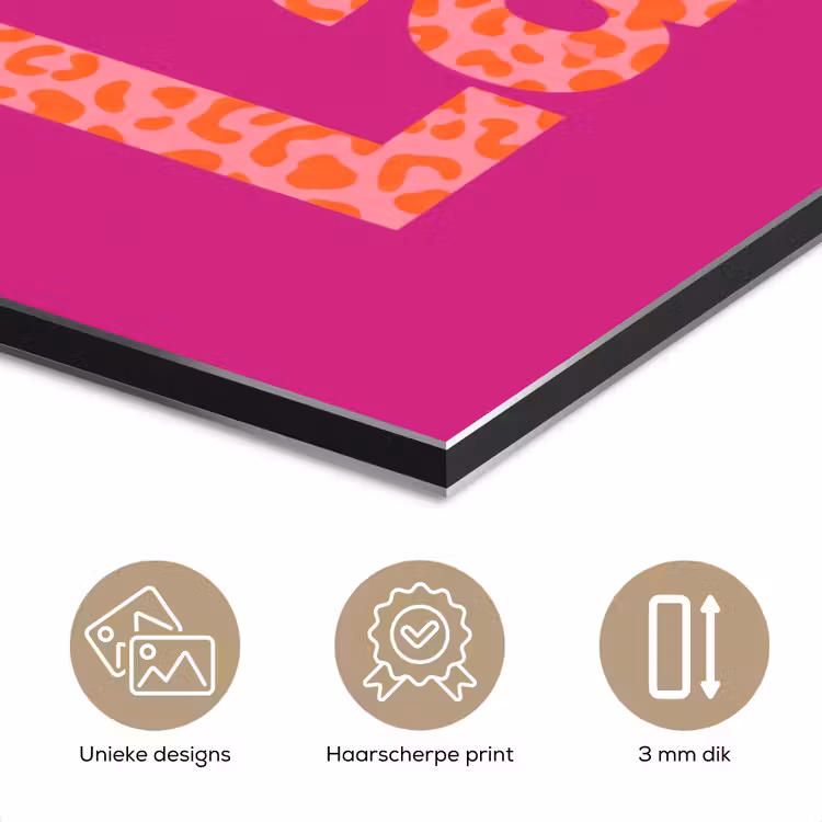 Aluminium schilderij - Oh la la - Luipaardprint - Roze — 7