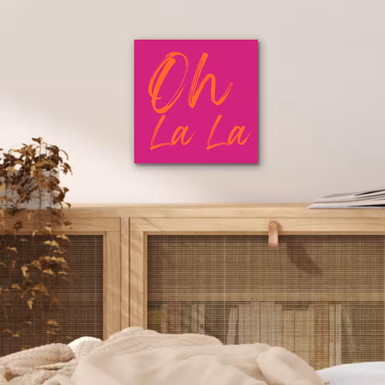 Aluminium schilderij - Oh la la - Oranje - Roze — 4
