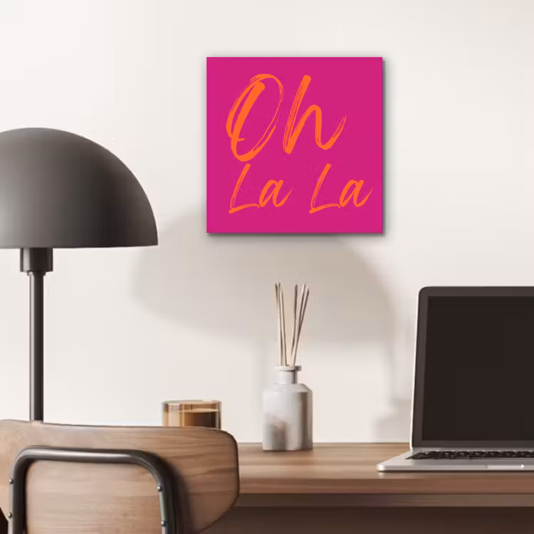 Aluminium schilderij - Oh la la - Oranje - Roze — 6