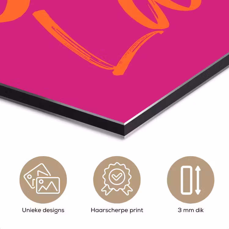 Aluminium schilderij - Oh la la - Oranje - Roze — 7
