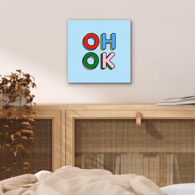 Aluminium schilderij - Oh ok - Blauw - Kleurrijk — 4