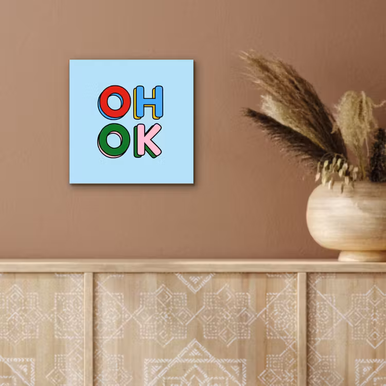 Aluminium schilderij - Oh ok - Blauw - Kleurrijk — 5