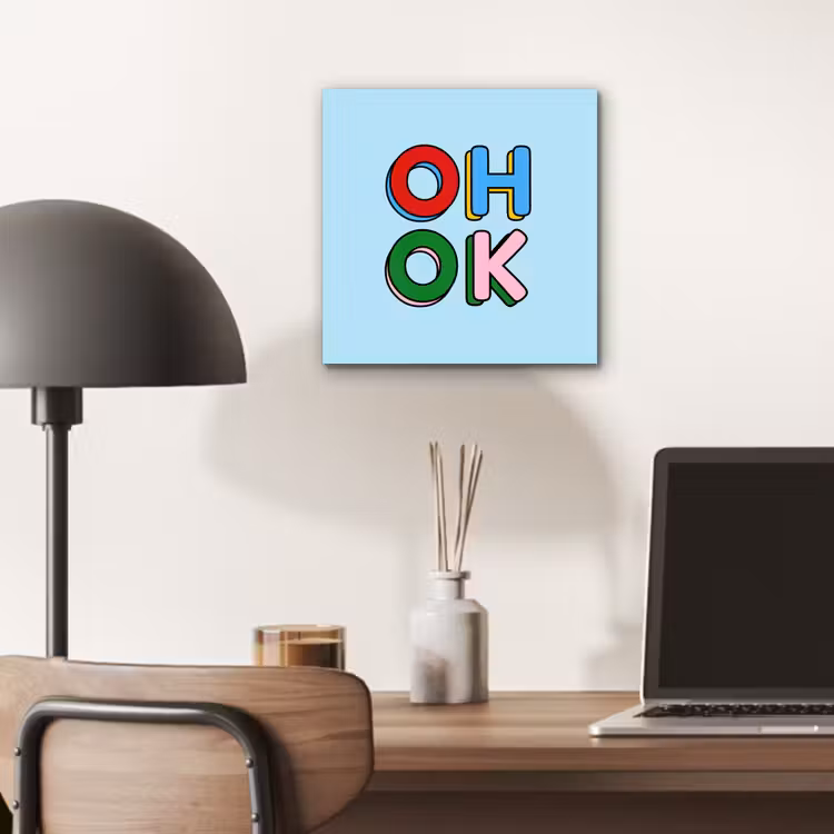 Aluminium schilderij - Oh ok - Blauw - Kleurrijk — 6