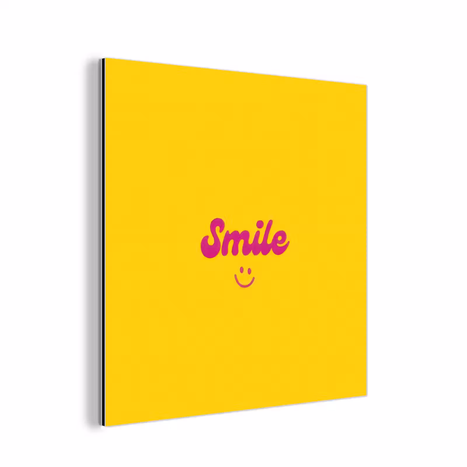 Aluminium schilderij - Smile - Geel - Roze — 1