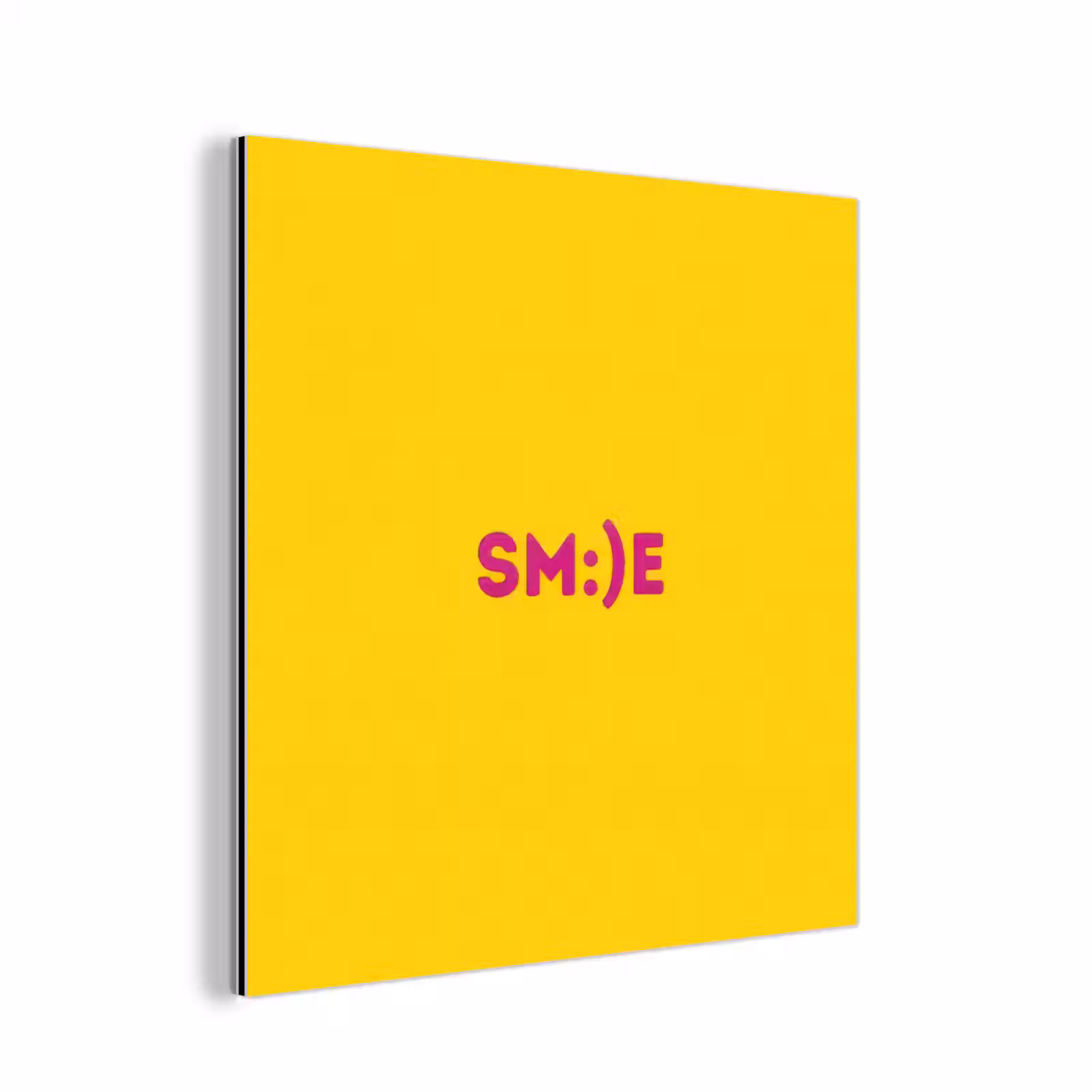Aluminium schilderij - Smile - Roze - Geel — 1