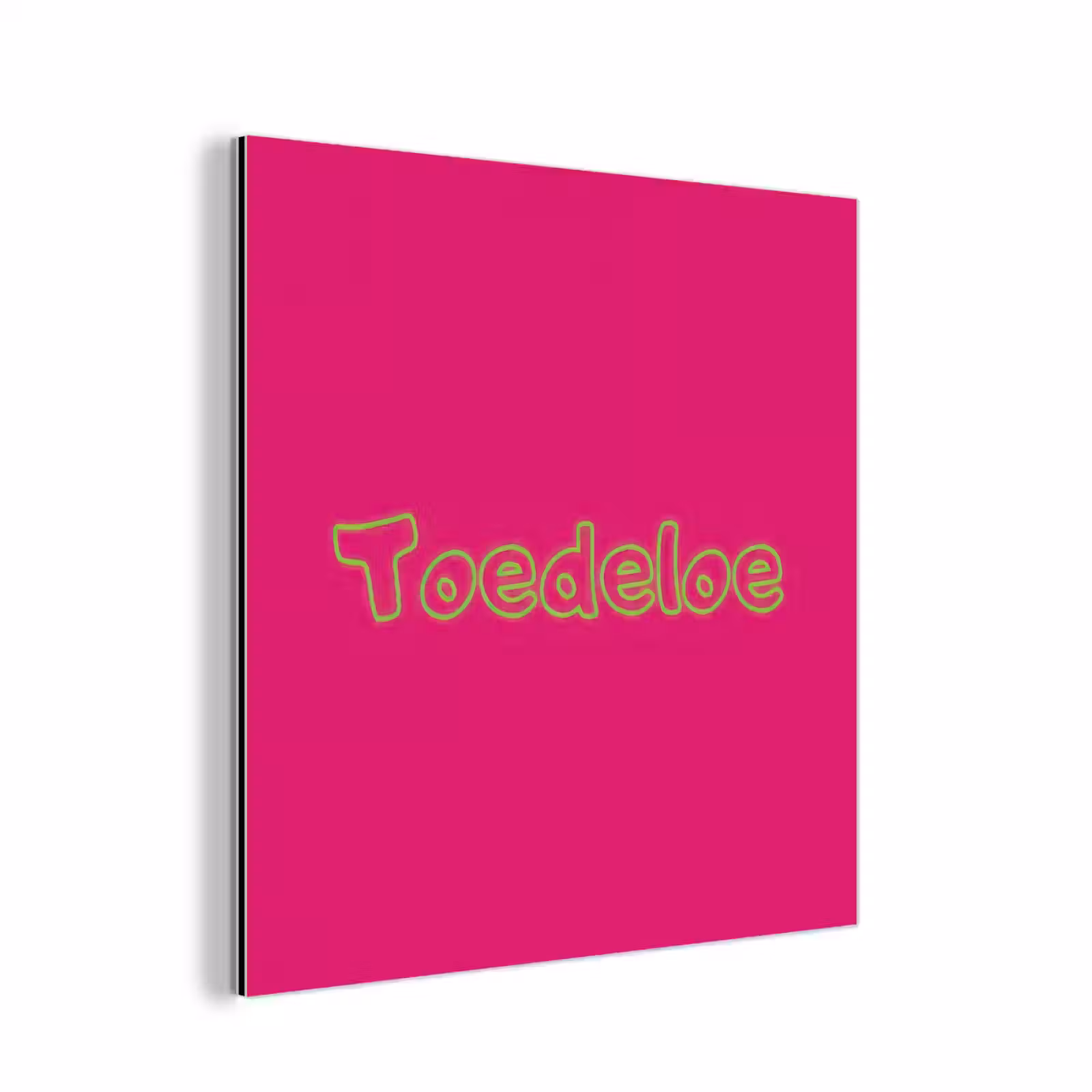 Aluminium schilderij - Toedeloe - Groen - Roze — 1