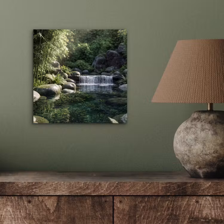 Aluminium schilderij - Beek - Waterval - Natuur - Groen — 3
