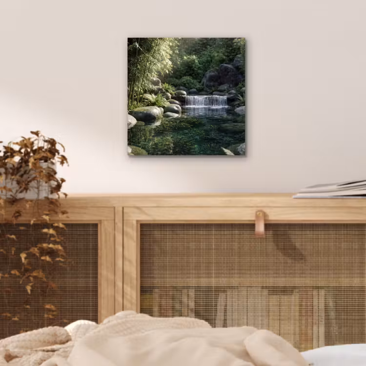 Aluminium schilderij - Beek - Waterval - Natuur - Groen — 4