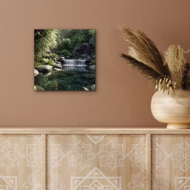 Aluminium schilderij - Beek - Waterval - Natuur - Groen — 5