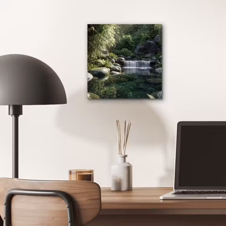 Aluminium schilderij - Beek - Waterval - Natuur - Groen — 6