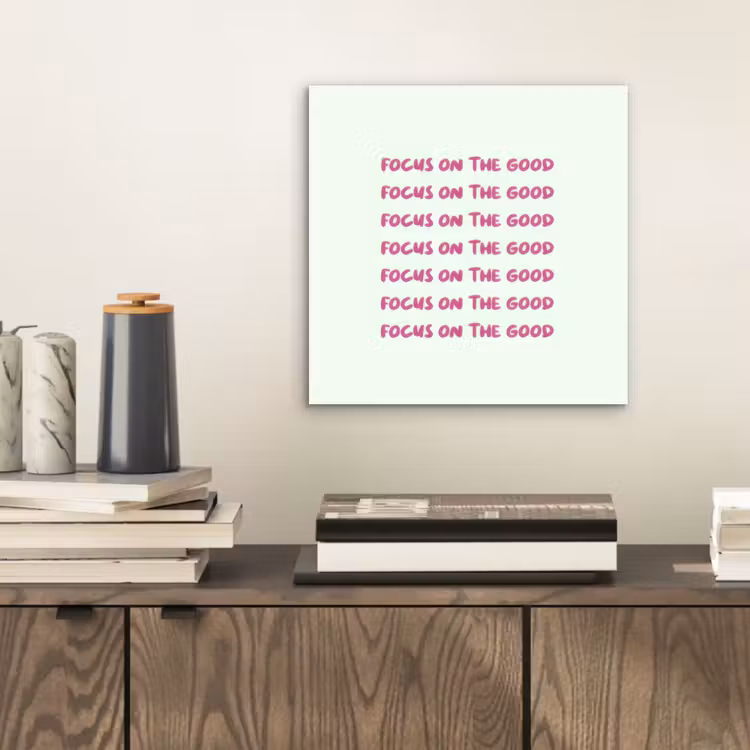 Aluminium schilderij - Focus on the good - Roze — 2