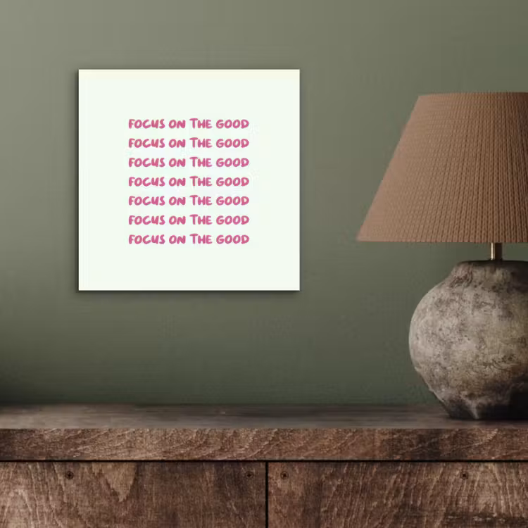 Aluminium schilderij - Focus on the good - Roze — 3