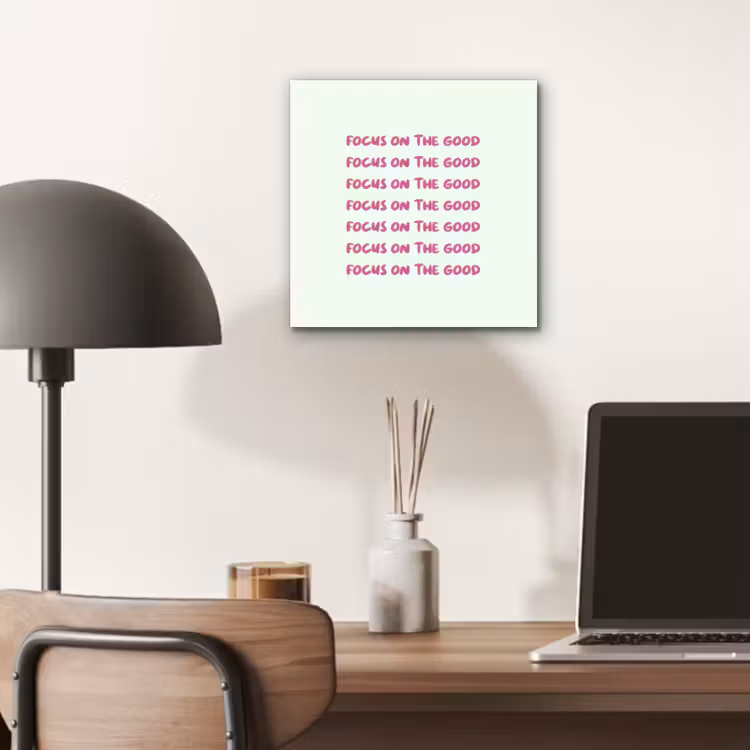 Aluminium schilderij - Focus on the good - Roze — 6