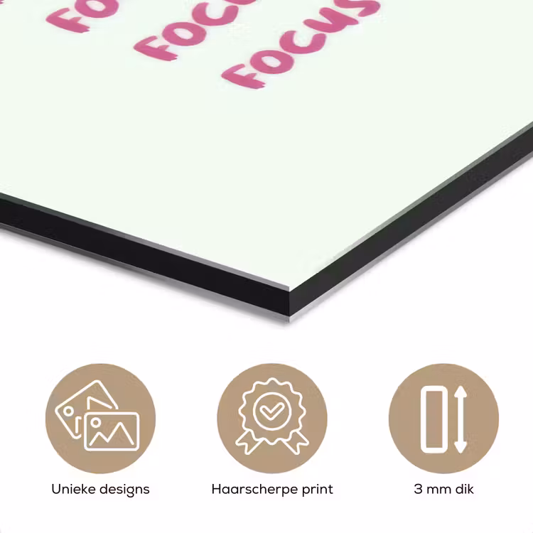 Aluminium schilderij - Focus on the good - Roze — 7