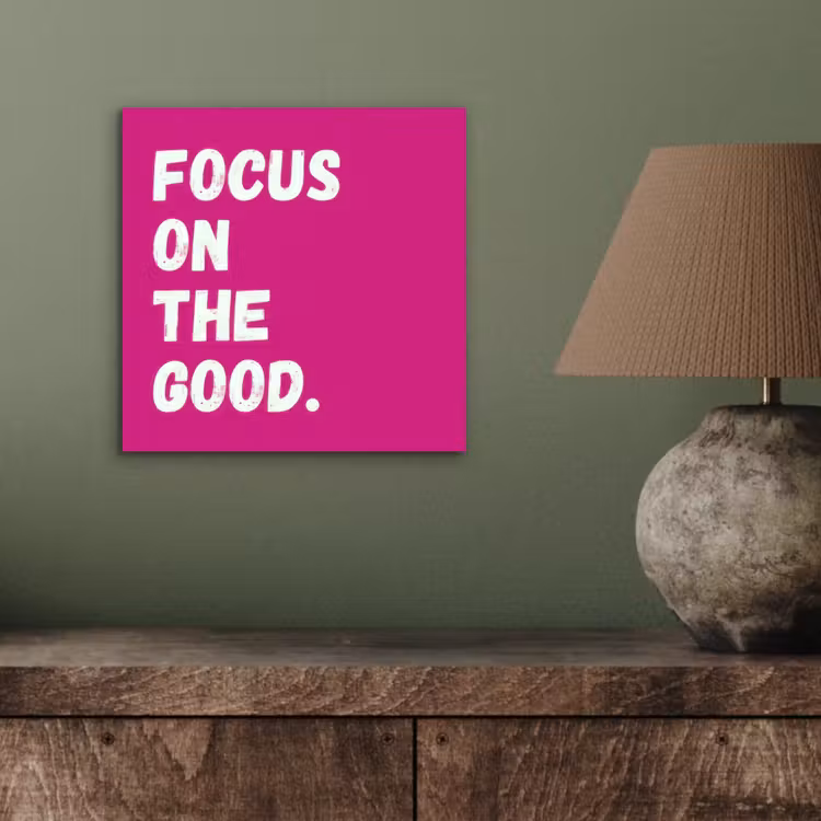 Aluminium schilderij - Focus on the good - Roze - Simple — 3