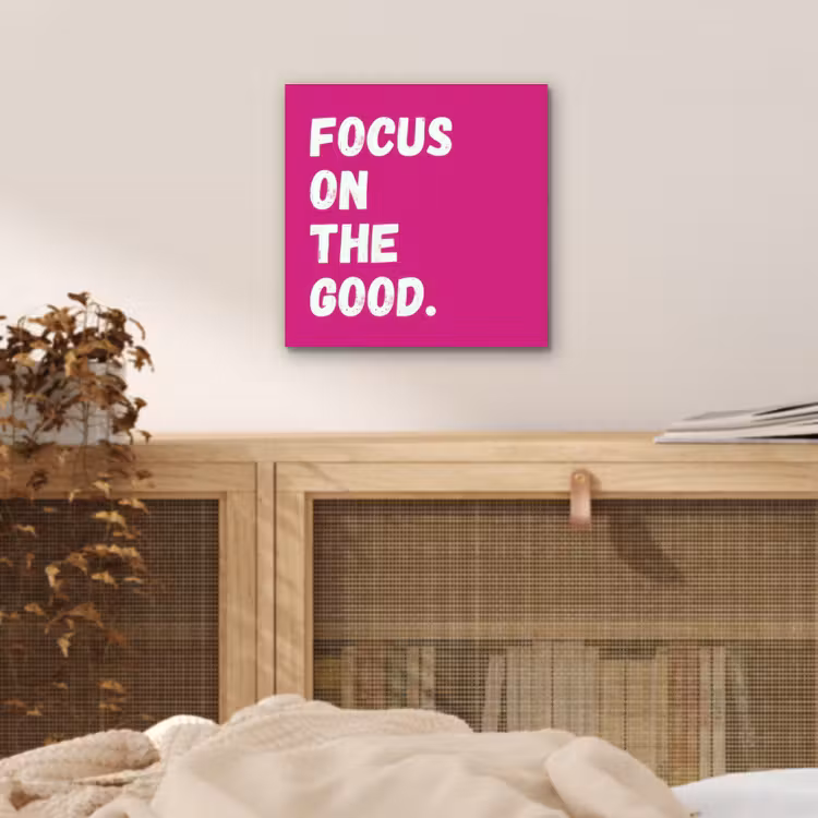 Aluminium schilderij - Focus on the good - Roze - Simple — 4