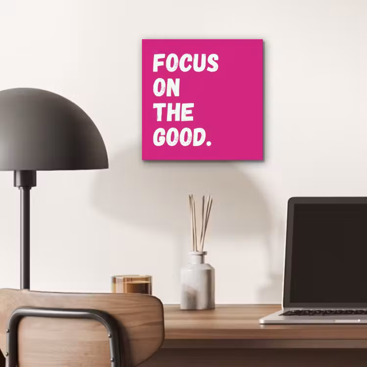 Aluminium schilderij - Focus on the good - Roze - Simple — 6