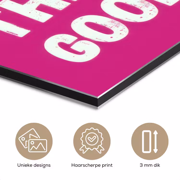 Aluminium schilderij - Focus on the good - Roze - Simple — 7
