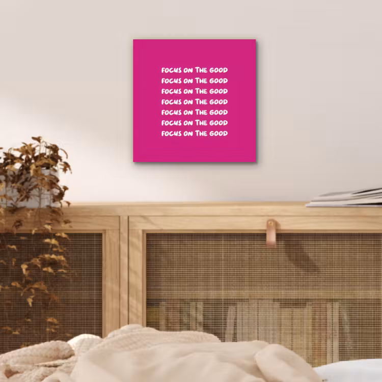 Aluminium schilderij - Focus on the good - Roze - wit — 4