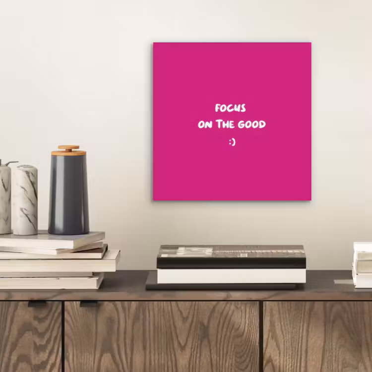 Aluminium schilderij - Focus - Smiley - Roze — 2