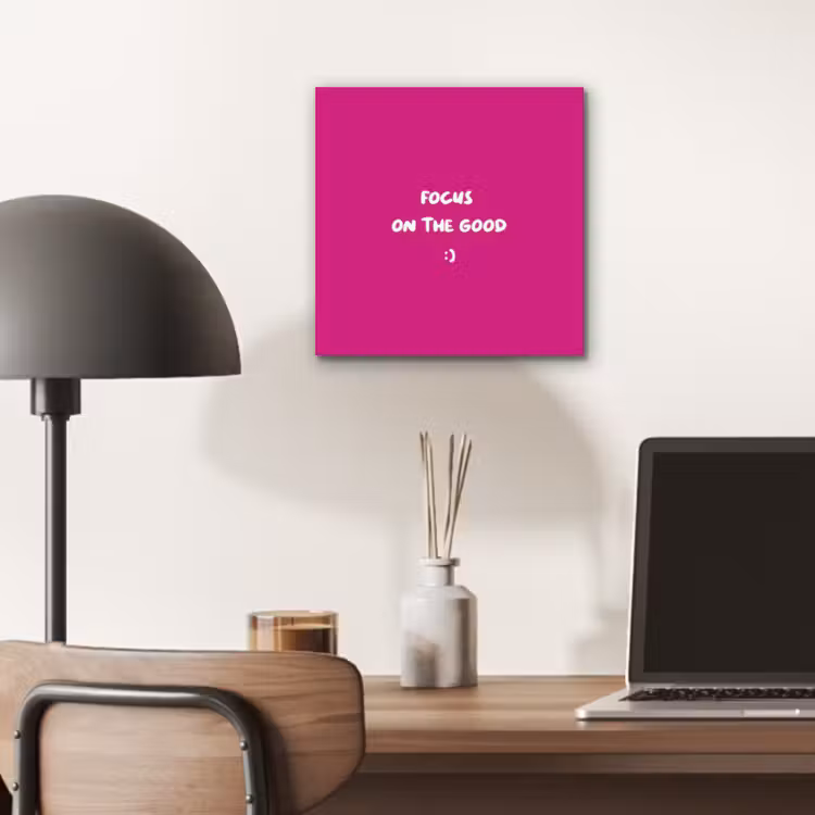 Aluminium schilderij - Focus - Smiley - Roze — 6