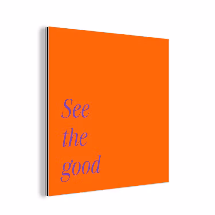Aluminium schilderij - See te good - Paars - Oranje — 1