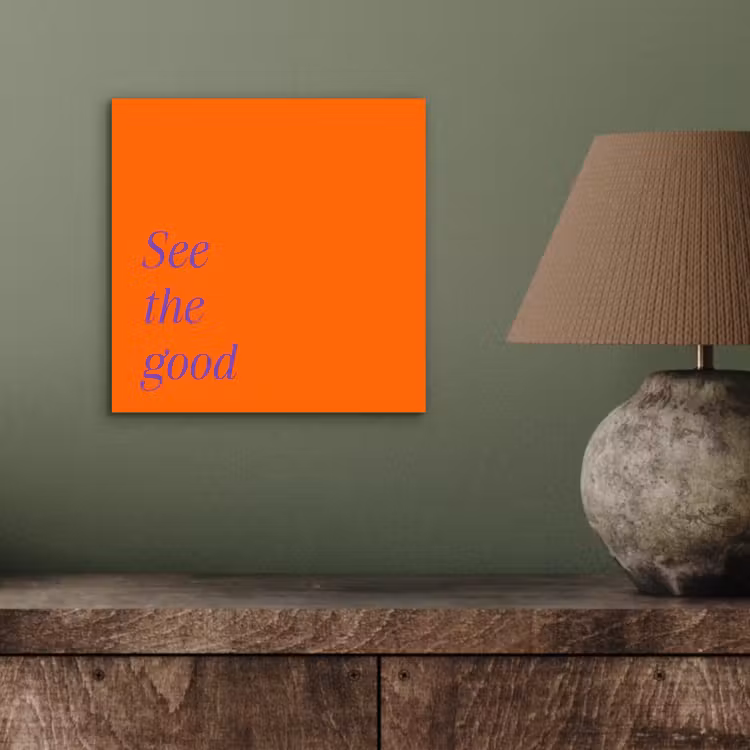Aluminium schilderij - See te good - Paars - Oranje — 3