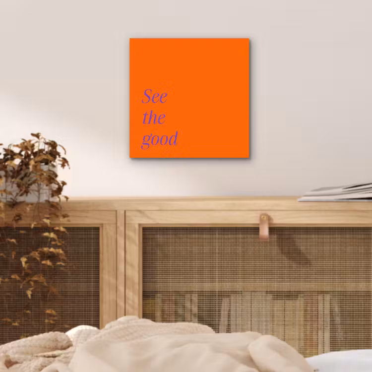 Aluminium schilderij - See te good - Paars - Oranje — 4