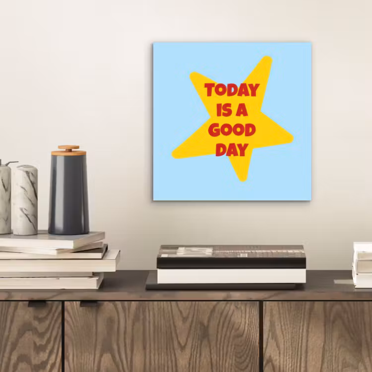 Aluminium schilderij - Ster - Today is a good day - Blauw — 2