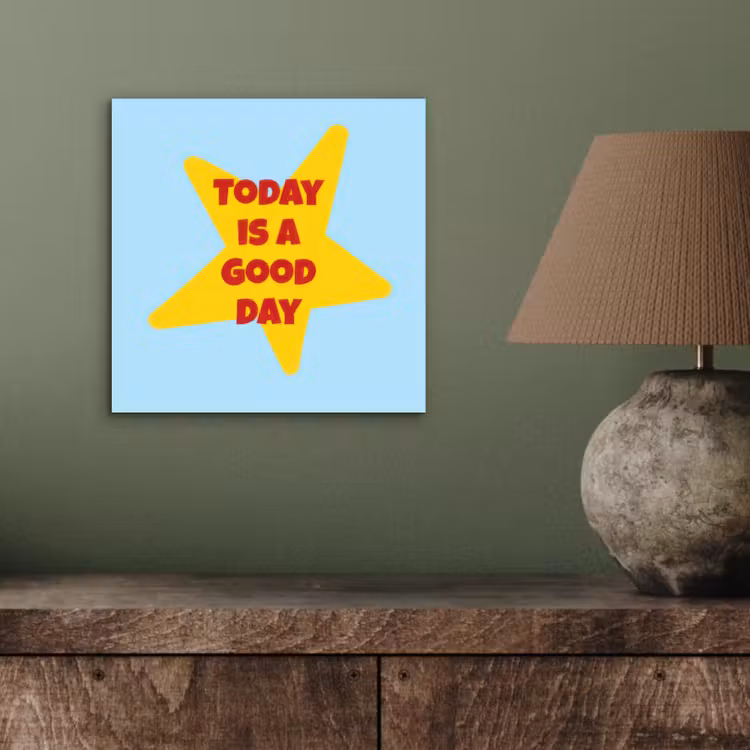 Aluminium schilderij - Ster - Today is a good day - Blauw — 3
