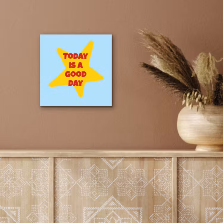 Aluminium schilderij - Ster - Today is a good day - Blauw — 5